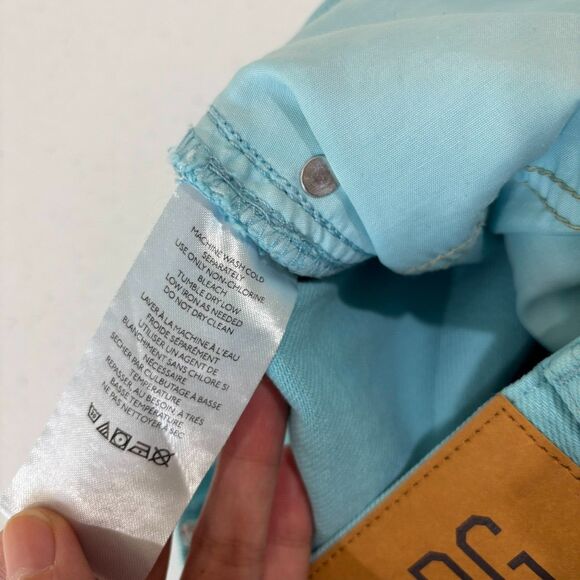 BDG Urban Outfitters High Rise Wide Leg Turquoise Blue Colored Jeans 25 Baggy - Picture 9 of 14